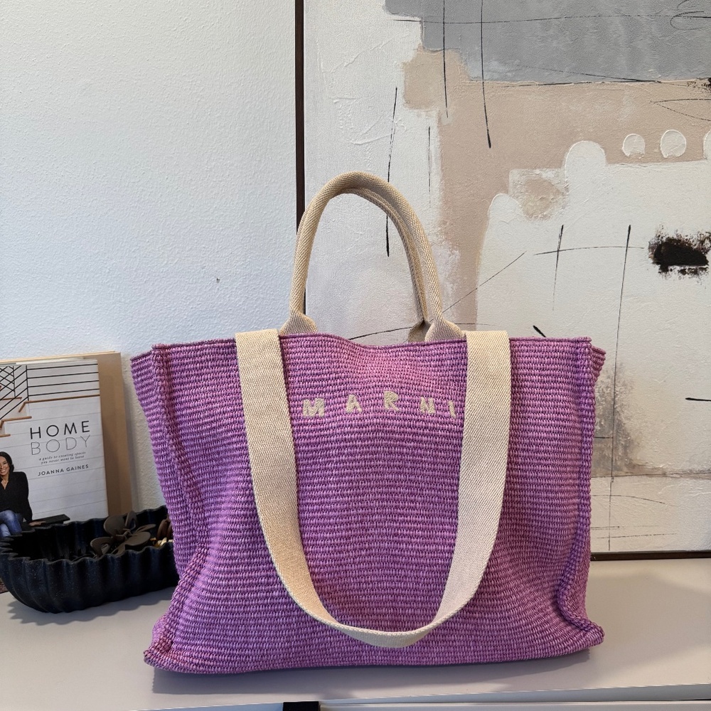 Marni Large Rafia Tote Bag